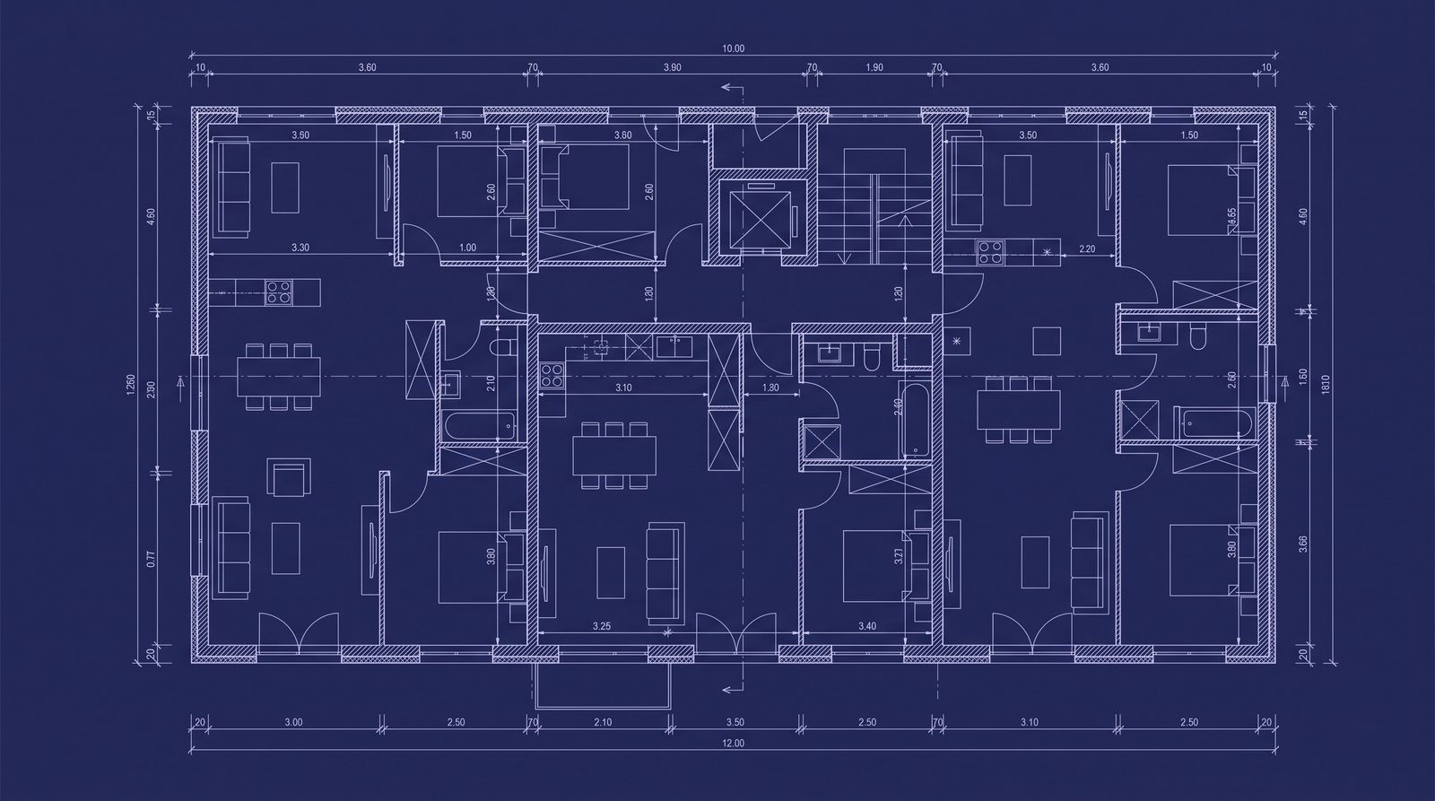 Grundrissplan eines Bauprojekts